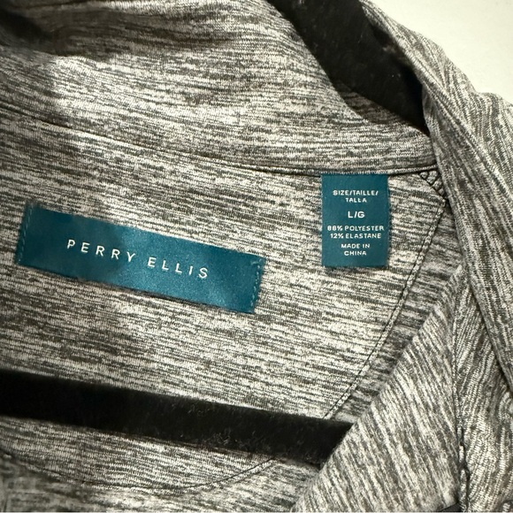 Perry Ellis Women's 1/4 Zip Long Sleeve Heather Golf Pullover, Sun Protection L - Picture 5 of 8